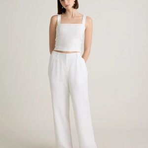 Quince Women's Wide Leg White Pants